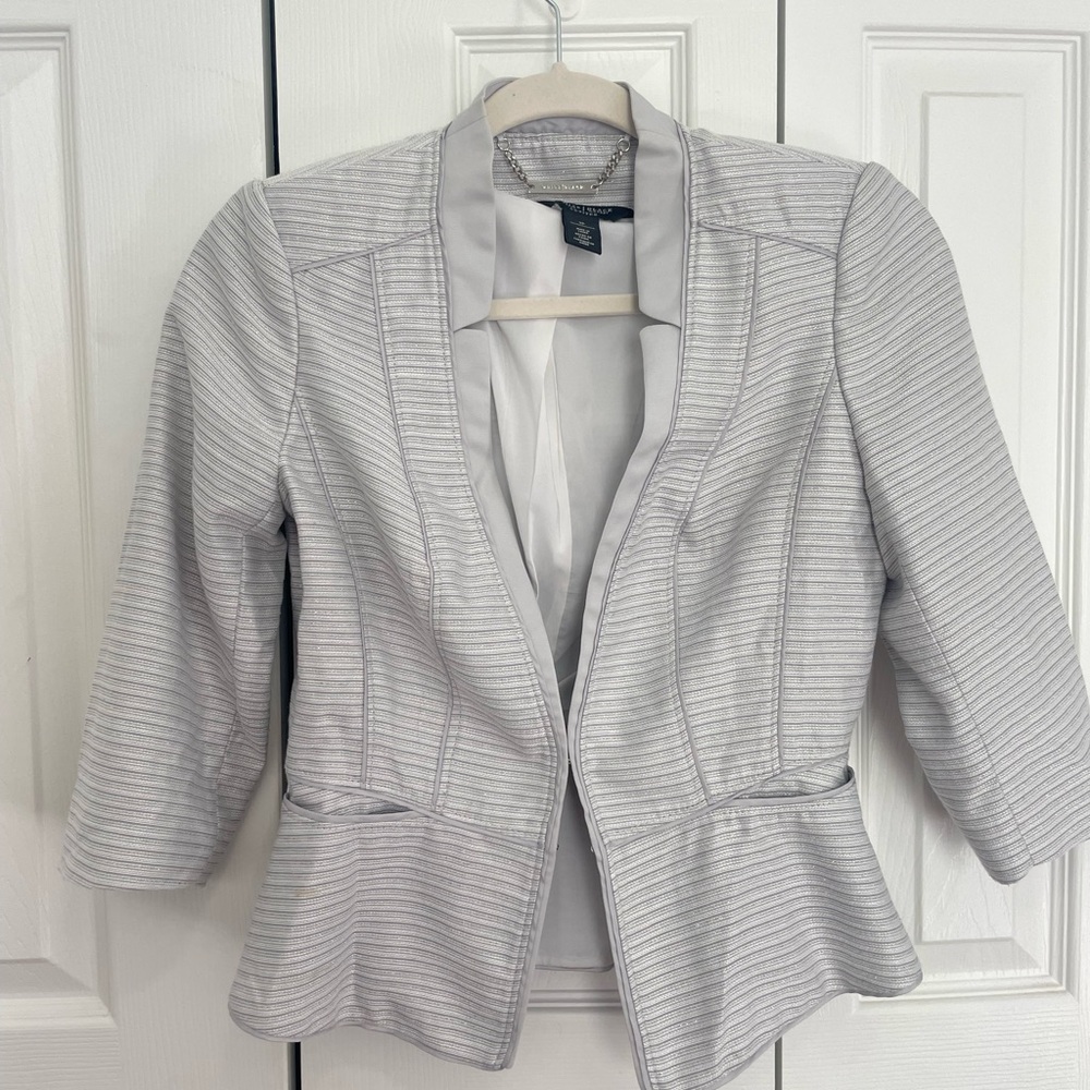 White house Black market light grey peplum blazer size 2P xs/small